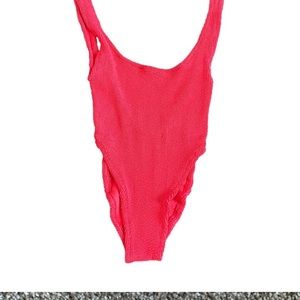 Hunza G Bergdorf Goodman Pink One Piece Bathing Suit One Size